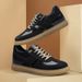 Height-increasing Casual Board Shoes, First Layer Cowhide Retro German Training Shoes, Men's Genuine Leather Reinforced Sewing Line, Beef Tendon Sole_vogvips.com