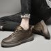 Men's Shoes Cowhide Platorm Heightening Board Shoes British Casual Leather Shoes Large Size Men's Shoes Low Top British Single Shoes_vogvips.com