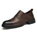 Men's Oxford Leather Shoes Style Round Head Lace-up Platform Men's Leather Shoes_vogvips.com