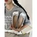 Round Headed Silver Gentle Breeze Soled Grandma's Summer 2025, Soft Leather Flat Bottomed Butterfly Bow Single Shoes For_vogvips.com