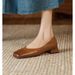 This Year's Popular Shoes, Low Order For Women, 2025 French Square Toe Thick Heels, One Foot Soft Soled Bean Shoes_vogvips.com