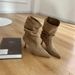 Versatile Ankle Boots With Stiletto Heels Cowboy Boots Stacked Heel Cowboy Boots – Chic Western Ankle Booties In Beige & Black_vogvips.com