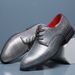 2023 Men's Fashion Business Casual Leather Shoes Lace-up Striped Barber Shoes Korean Style Foreign Trade Large Size Men's Shoes 48_vogvips.com