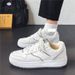 Men's Casual Sneakers Breathable Round Toe White Shoes For Summer And Fall Fashion Lightweight Comfortable Walking Shoes Men's Shoes For Autumn_vogvips.com