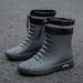 Men's And Women's Rain Boots, Waterproof Short-Cuff Adult Fashion Student Korean Style Mid-Cuff Anti-Slip Boots, Trendy And Versatile_vogvips.com