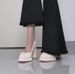 French Waterproof Platform Peplum High Heel Shoes, Extra-high Thick Heel Women's Shoes, 9CM Square Toe Elegant Shallow-toe Single Shoes_vogvips.com