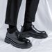 Genuine Derby For Men, Thick Sole, Height Increasing, Black Round British Style, Large Toe, Low Top Martin Boots,_vogvips.com