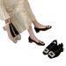 Coare Heel French Rhinetone Temperament Ingle Hoe Women' 2025 New Pring And Autumn Black Quare Toe Commuting_vogvips.com
