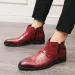 Winter Fashion Chelsea Ankle Boots Mens Pointed Alligator Pattern Casual Shoes High Tops Zapatos Hombre 251113_vogvips.com