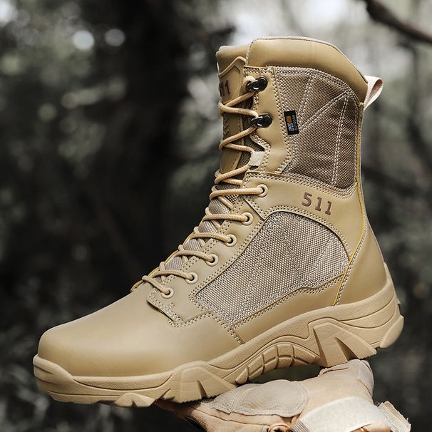 Casual Shoes, Side Zipper Waterproof Outdoor Work Boots, Men's Shoes_vogvips.com