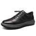 Men's Leather Casual Shoes Board Shoes Young And Young Lace-up Men's Shoes_vogvips.com