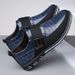 Fashionable Casual Velcro Embroidered Men's Leather Shoes Large Size Trendy_vogvips.com