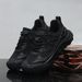 Men's Black Mesh Breathable Casual Sneakers Summer Lightweight Chunky Platform Shoes_vogvips.com