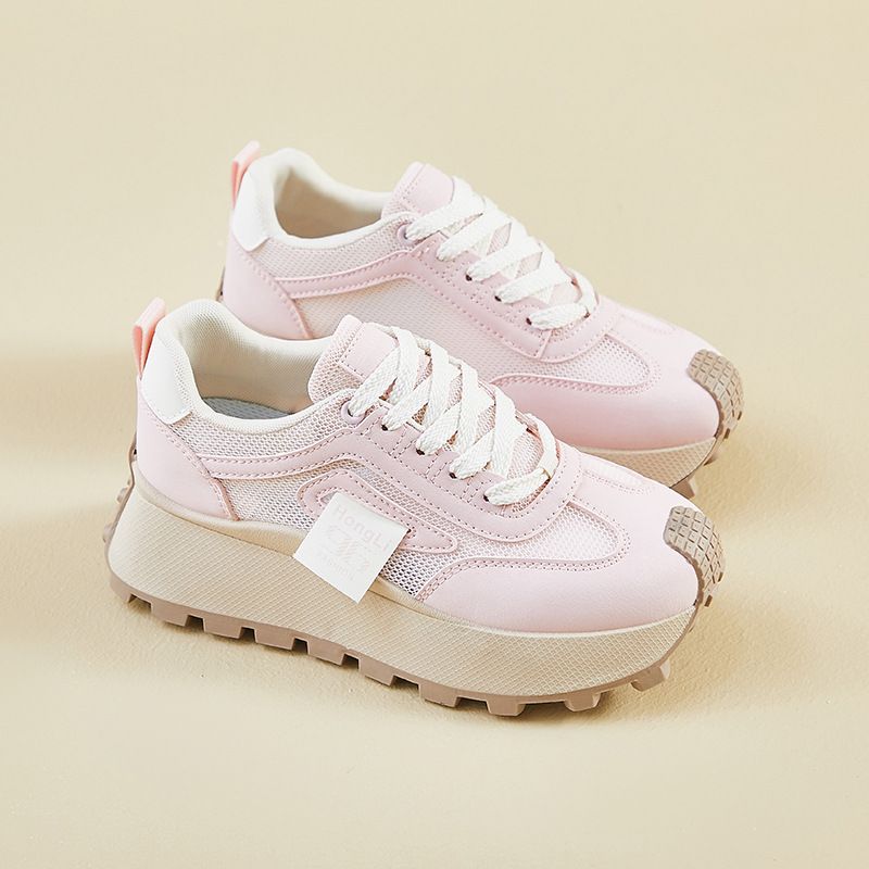 Daddy Shoes Female Student Sports And Leisure Mesh Breathable Height-increasing Shoes_vogvips.com