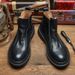 European Warm Series Autumn Winter Men's British Style High Top Genuine Leather First Layer Cowhide Short Mid-top Martin Boots_vogvips.com