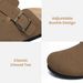 Evshine Men's Suede Clogs Fashion Leather Mules Cozy Footbed Slippers With Adjustable Buckle AntiSlip Cork Slippers Unisex Mules_vogvips.com