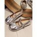 French Evening Mary Jane Children's 2025 Spring/Summer New Style Flat Bottom Wrinkle One Word Belt Shallow Mouth Grandma_vogvips.com