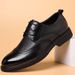 Men's business dress leather shoes Leather men's casual Brock carved men's shoes_vogvips.com