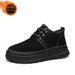 Men's Winter Snow Boots With Fleece Lining - Thick & Warm Round Toe Slip-On Boots For Cold Weather, Non-Slip PVC Sole (Black/Chestnut/Licorice)_vogvips.com
