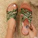 European And American Style Trendy Large Size Leopard Print Flat In Stock, New Summer Round-toe Slip-on Sandals_vogvips.com