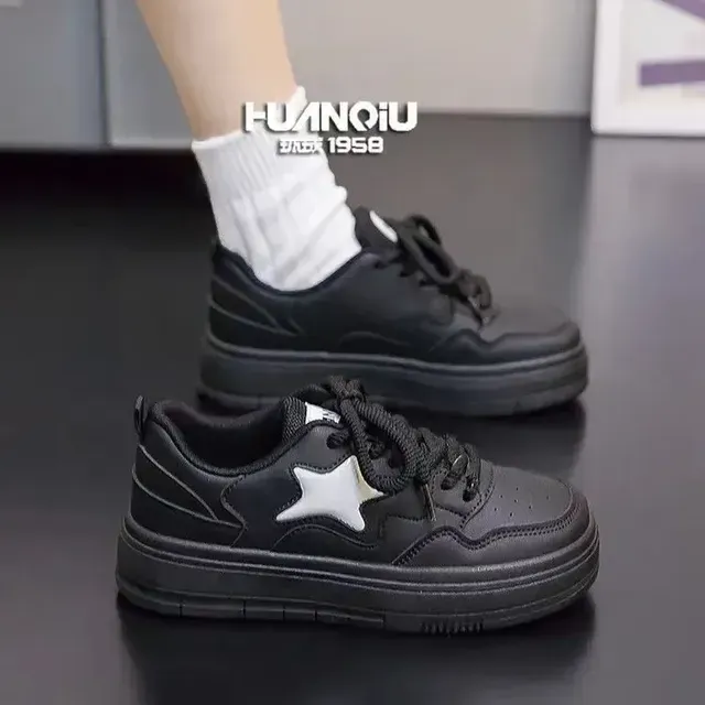 Academy Style Round Head Sponge Cake Thick Sole Casual Small White Fashionable And Comfortable High Height Board Shoes_vogvips.com