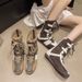 Women Boxing Boots Platform Color-Block Boxing For Women 2025 Autumn Winter New Lace-Up Ankle Belt Buckle High-Top Casual Martin Boots_vogvips.com