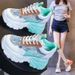 2024 New Summer Height Increasing White Sneakers For Women Spring Mesh Casual Sports Breathable Dad Shoes Internet_vogvips.com