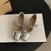 Silver Single Shoe Women's Autumn 2025 New Bow French Evening Style Temperament Fairy Matching Skirt Thick Heel Mary_vogvips.com