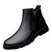 Men's Boots Leather Boots Medium Top Martin Boots Side Zipper Loafer Short Boots Cotton Boots Men's_vogvips.com