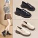 2025 Autumn/Spring Black Retro British Style Loafer Shoes, Women's Single Shoes With Soft Bottom, Easy Slip-on, Small Leather Shoes._vogvips.com