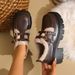 Women's Retro Fleece Lined Mid Heel Loafers Plus Size Furry Cotton Shoes Autumn New_vogvips.com