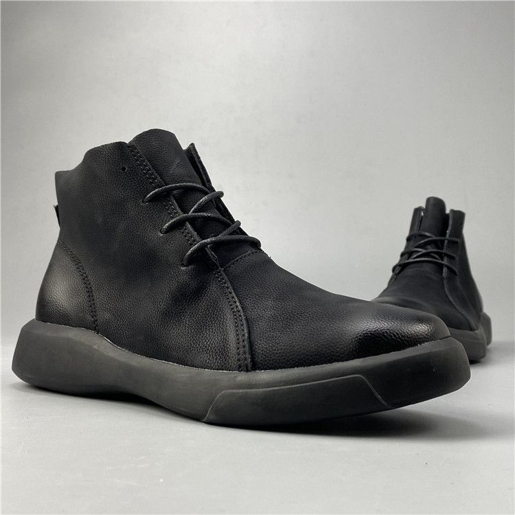 European Warm Series Bargain Men's Autumn Winter Cowhide Outdoor Casual High-top Leather Soft Sole Work Shoes_vogvips.com