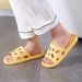 Women Shower Slippers Slides Bathroom Leaking Non-Slip Indoor House Thick Bottom Hole Flip Flops Male Quick-Drying Slippers_vogvips.com