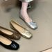 French Style Bow Flat Single Women's Shallow Ballet Granny Shoes Gentle Loafers_vogvips.com