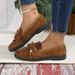 Women's Plus Size Slip-On Loafers Leopard Print Flat Bottom With Bow Beaded Retro Style Shoes For Autumn_vogvips.com