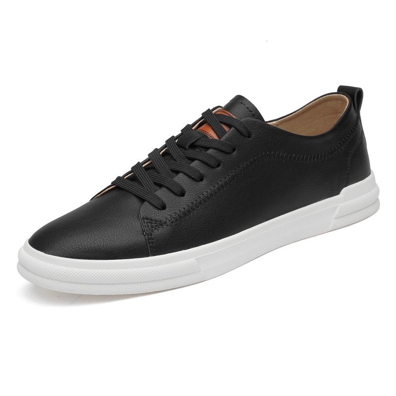 Invisible Inner Heightening Board Shoes Japanese White Shoes Men's Low-top Lace-up Suede Casual Men's Shoes_vogvips.com
