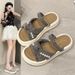 Pearl Fashion Slippers Outdoor Wear, Fairy Style 2025 Skirt, New Summer Thick-soled Beach Roman Sandals For Women_vogvips.com