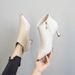 European American Style Stiletto Pointed Toe Slim 2025 Autumn And Winter New Patent Leather Ankle Boots, High Heels,_vogvips.com