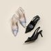 Black Satin Pointed-toe High-heeled Sandals With Bow And Open Back, Soft-soled, Commuter Style, Direct From The Factory,_vogvips.com