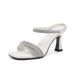 Rhinetone One-Strap Cuhioned For Women Summer Outdoor Wear Stunning Internet Celebrity Heel Stiletto High Heel_vogvips.com