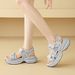 Cameido Grey Round-Toed Thick-Soled Sandals For Women's Daily Commuting_vogvips.com