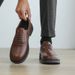 Leather Shoes Men's Autumn Breathable Trendy Shoes Versatile Trendy Brand British Thick Soled Casual Black Anti Slip Square Toe Leather Shoes_vogvips.com