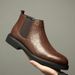 Martin Boots Men's High-top Velvet Warm Medium-top Chelsea Boots Business Dress Leather Shoes Men's Leather_vogvips.com