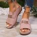Large Size Women's Summer Wedge Heel Slippers Roman Style Fish Mouth Beach Sandals with Metal Decoration Thick Sole_vogvips.com