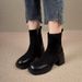 Women's Platform Ankle Boots Thick Heel Height Increase Splicing Short Elastic Skinny Boots_vogvips.com