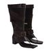 Women's Shoes Street Heeled Hot Girl Genuine Leather Trouser Boots Women's Shoes Clip Toe Herringbone Sandals Rivet High Top Fashion Boots_vogvips.com