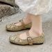 Cameido Bowknot Square Toe Sequins Mary Jane Flats For Women Spring Fairy Style Shoes_vogvips.com