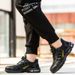 Men's Safety Work Sneakers, Breathable Mesh, Rotary Buckle, Anti-Smashing Anti-Puncture Steel Toe Shoes For Construction Factory Workers_vogvips.com