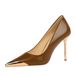 3739-25 Style Banquet High-heeled Women, Slim Super High Heels, Shallow Mouth, Metal Pointed Single Shoes For Women_vogvips.com