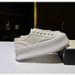2025 Style Canvas For Women 2025 Spring Summer New Height Increasing Loafers Lace-up Platform Thick Sole White Shoes_vogvips.com